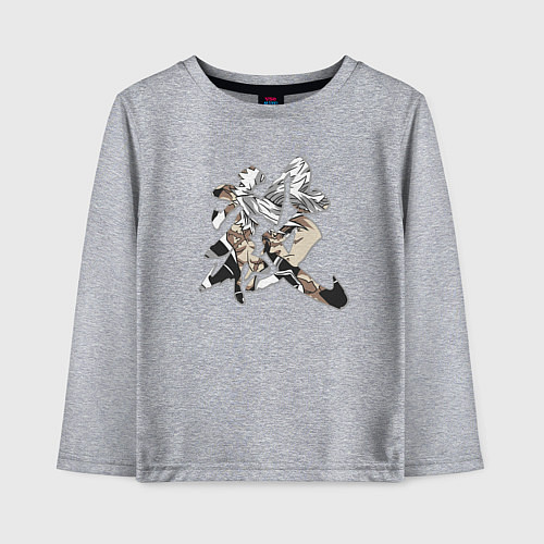 Детский лонгслив Столп Ветра Санеми Шинадзугава Клинок рассекающий / Меланж – фото 1