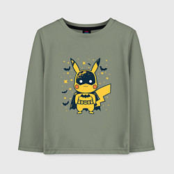 Лонгслив хлопковый детский Пикачу бэтмен, цвет: авокадо