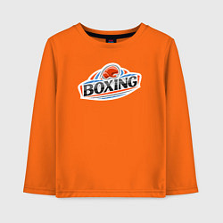 Лонгслив хлопковый детский Boxing team, цвет: оранжевый