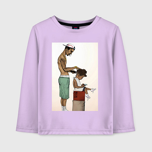 Детский лонгслив Парикмахер / Лаванда – фото 1