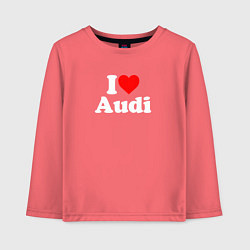 Лонгслив хлопковый детский I love Audi, цвет: коралловый