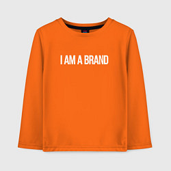Лонгслив хлопковый детский I am a brand, цвет: оранжевый