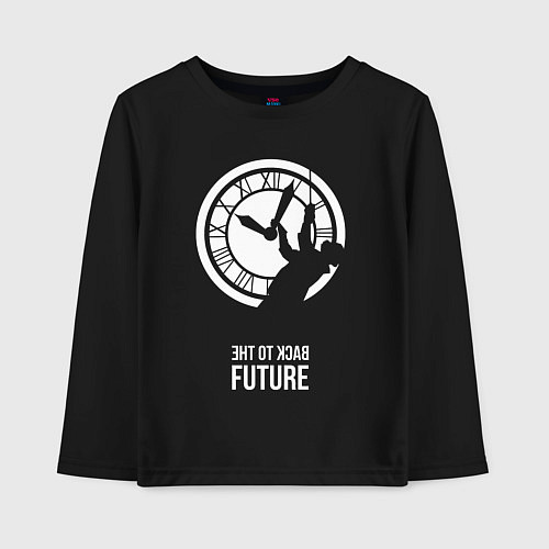 Детский лонгслив Back to the future clocks / Черный – фото 1