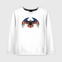 Лонгслив хлопковый детский Eagle America, цвет: белый