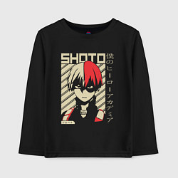 Лонгслив хлопковый детский Моя геройская академия Shoto, цвет: черный