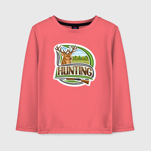 Детский лонгслив Deer hunting / Коралловый – фото 1