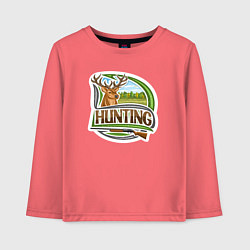 Лонгслив хлопковый детский Deer hunting, цвет: коралловый