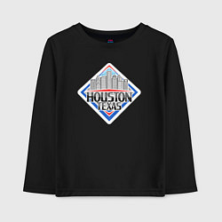 Лонгслив хлопковый детский Хьюстон Техас, цвет: черный
