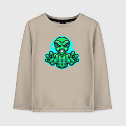 Лонгслив хлопковый детский Alien power, цвет: миндальный