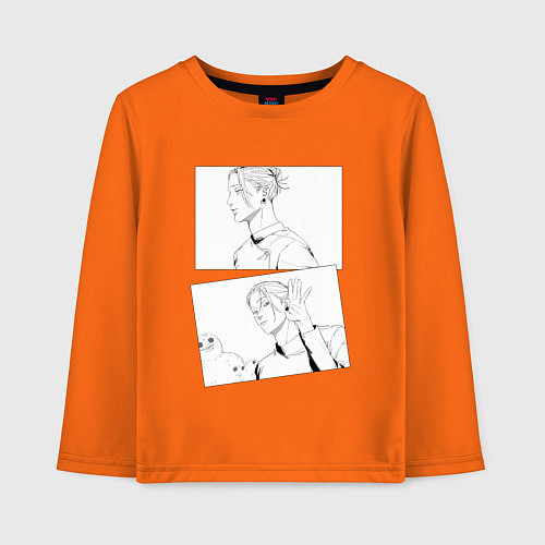 Детский лонгслив Эмоции Сугуру Гето - Магическая битва / Оранжевый – фото 1
