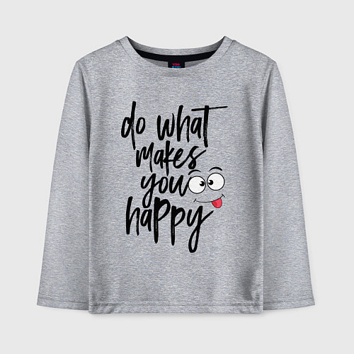 Детский лонгслив Do what makes you happy / Меланж – фото 1