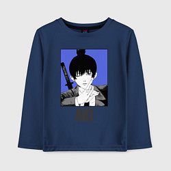 Лонгслив хлопковый детский Человек-бензопила Aki, цвет: тёмно-синий