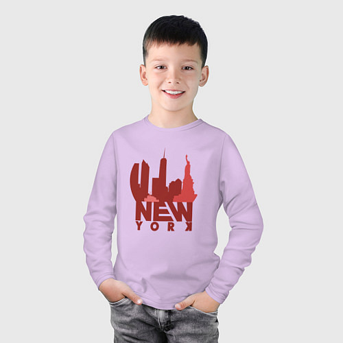 Детский лонгслив New York red / Лаванда – фото 3