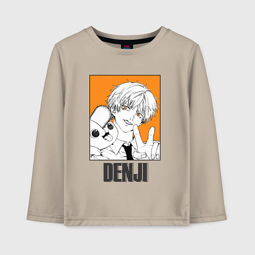 Детский лонгслив Человек-бензопила Denji Почита / Миндальный – фото 1
