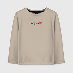 Лонгслив хлопковый детский BTS Bangtan, цвет: миндальный