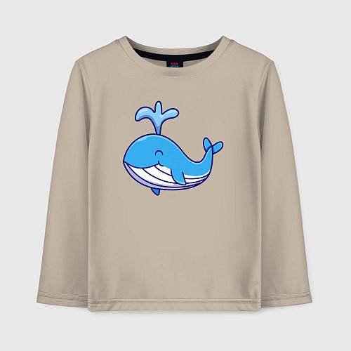 Детский лонгслив Милый кит / Миндальный – фото 1