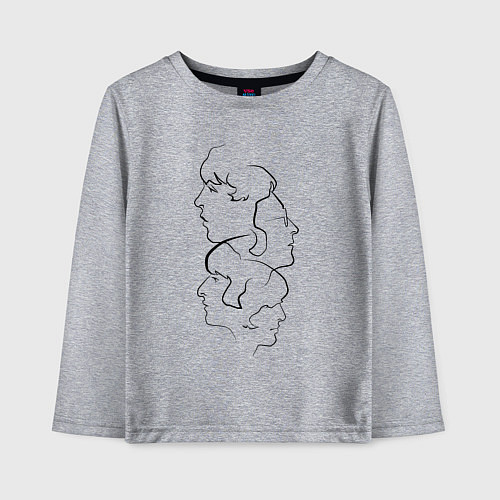 Детский лонгслив Come together / Меланж – фото 1