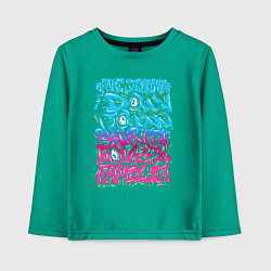Лонгслив хлопковый детский Фальшивый уличный бомбист, цвет: зеленый