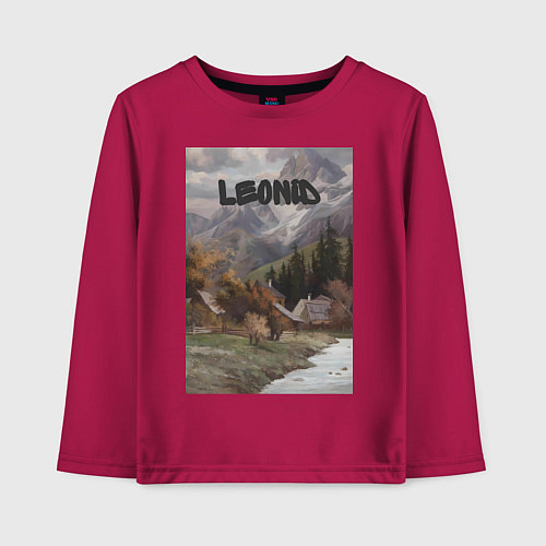 Детский лонгслив Leonid деревушка / Маджента – фото 1