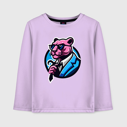 Детский лонгслив Брутально розовая пантера / Лаванда – фото 1