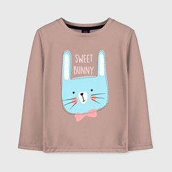 Лонгслив хлопковый детский Sweet bunny, цвет: пыльно-розовый