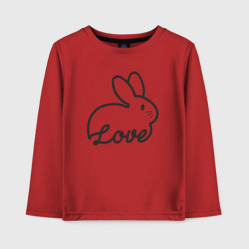 Детский лонгслив Bunny lover / Красный – фото 1