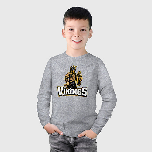 Детский лонгслив Vikings team / Меланж – фото 3