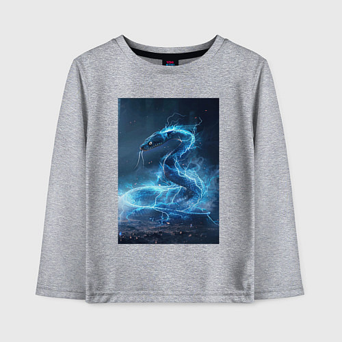 Детский лонгслив Змея в молниях / Меланж – фото 1