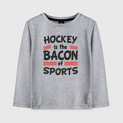 Лонгслив хлопковый детский Хоккей это бекон спорта, цвет: меланж