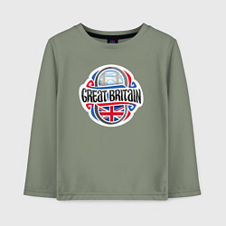 Лонгслив хлопковый детский Great Britain, цвет: авокадо