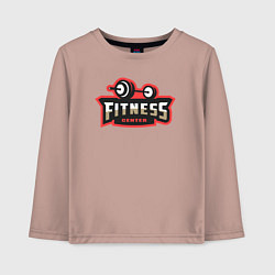 Лонгслив хлопковый детский Sport fitness center, цвет: пыльно-розовый