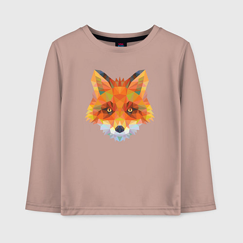 Детский лонгслив Лисичка лоу поли / Пыльно-розовый – фото 1