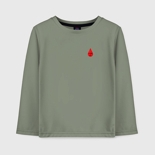 Детский лонгслив Группа крови: четвертая отрицательная / Авокадо – фото 1