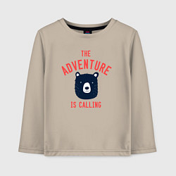Лонгслив хлопковый детский Приключения зовут, цвет: миндальный