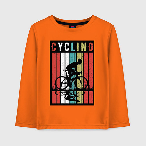 Детский лонгслив Велосипедный спорт / Оранжевый – фото 1
