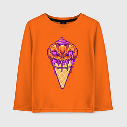 Лонгслив хлопковый детский Halloween ice cream, цвет: оранжевый