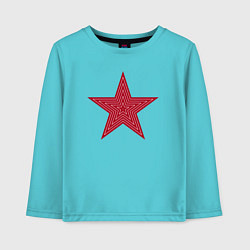 Лонгслив хлопковый детский USSR red star, цвет: бирюзовый