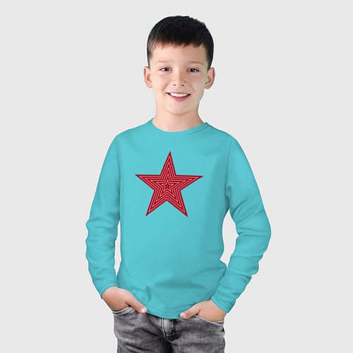 Детский лонгслив USSR red star / Бирюзовый – фото 3