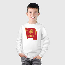 Лонгслив хлопковый детский Владимир Ленин КПСС, цвет: белый — фото 2