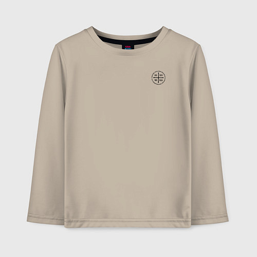 Детский лонгслив Сокрушу пред ним врагов его Ника черная на узорном / Миндальный – фото 1