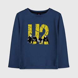 Лонгслив хлопковый детский U2 - Band siting, цвет: тёмно-синий