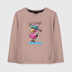Лонгслив хлопковый детский Розовый фламинго играет в гольф, цвет: пыльно-розовый