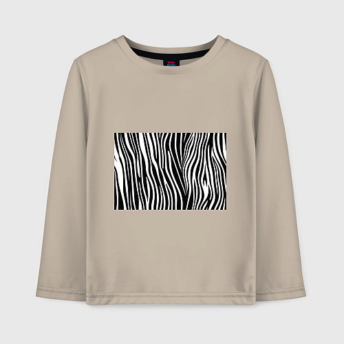 Детский лонгслив Полоски зебры / Миндальный – фото 1
