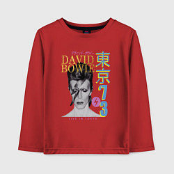 Лонгслив хлопковый детский David Bowie - Live in Tokyo 73, цвет: красный