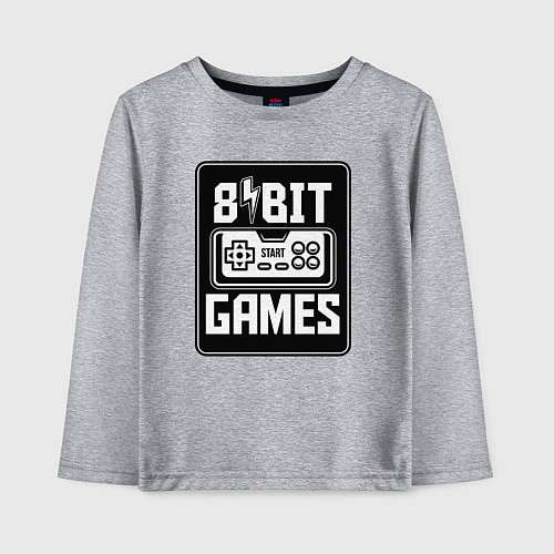 Детский лонгслив Игры 8 бит / Меланж – фото 1