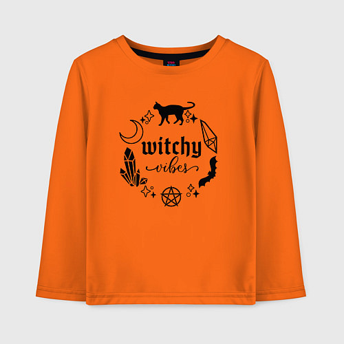 Детский лонгслив Witchy vibes / Оранжевый – фото 1
