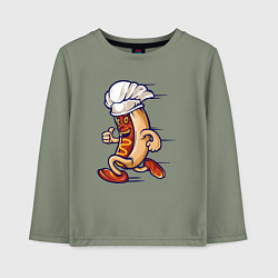 Лонгслив хлопковый детский Повар хот-дог, цвет: авокадо