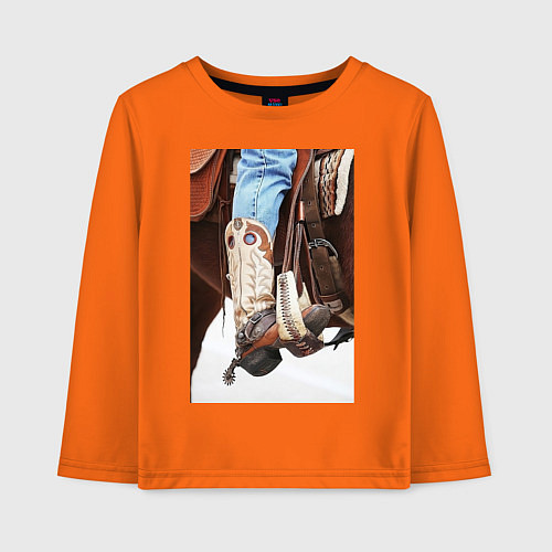 Детский лонгслив Western style / Оранжевый – фото 1