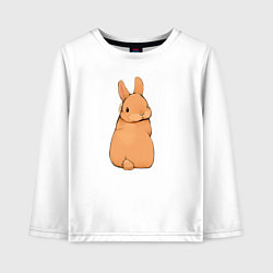 Лонгслив хлопковый детский Кролик с прической, цвет: белый
