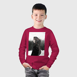 Лонгслив хлопковый детский Башня Бога Баам, цвет: маджента — фото 2